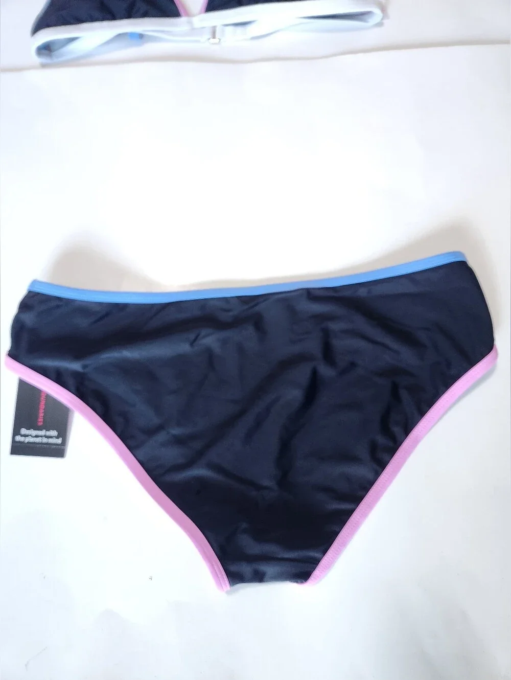 No Boundaries Tricot Solid Trimmed Bikini Set Size Large (11-13)
